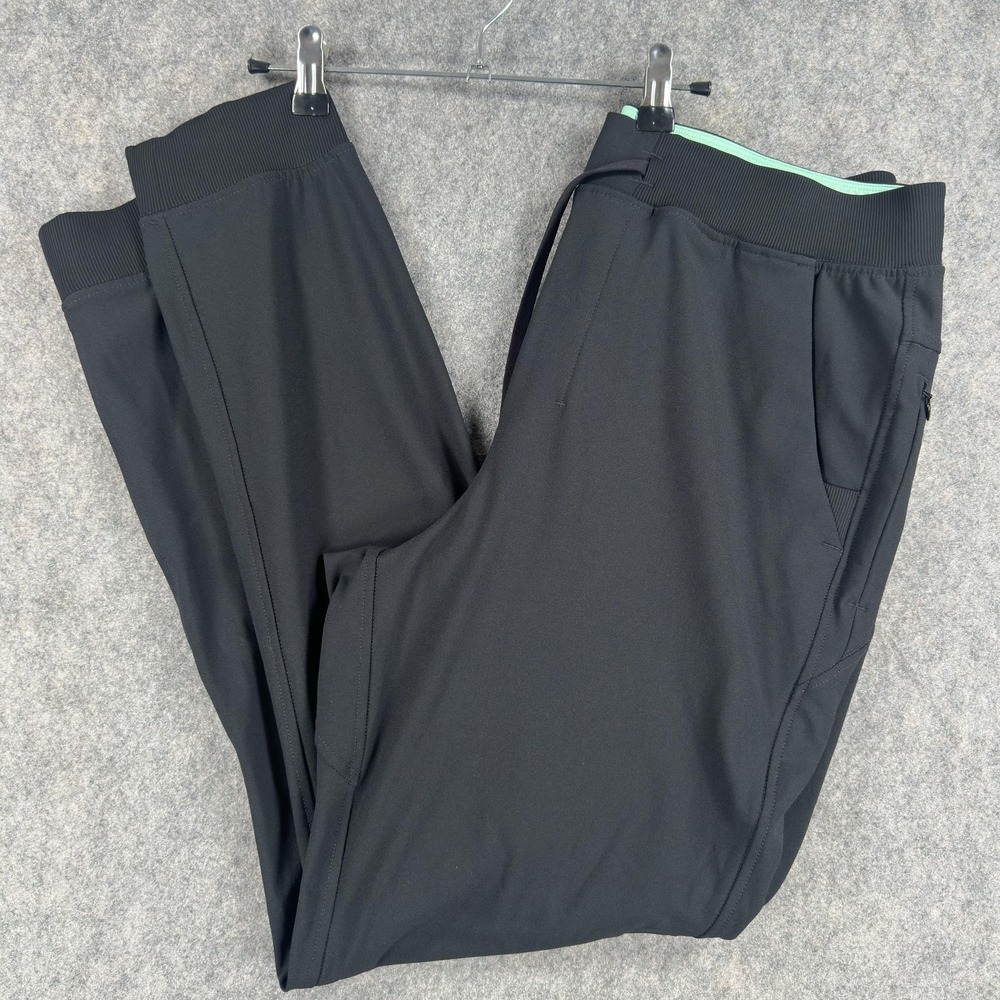 Birddogs Jogger Pants Mens XL Black Woven Stretch Elastic Waist Zip Pocket
